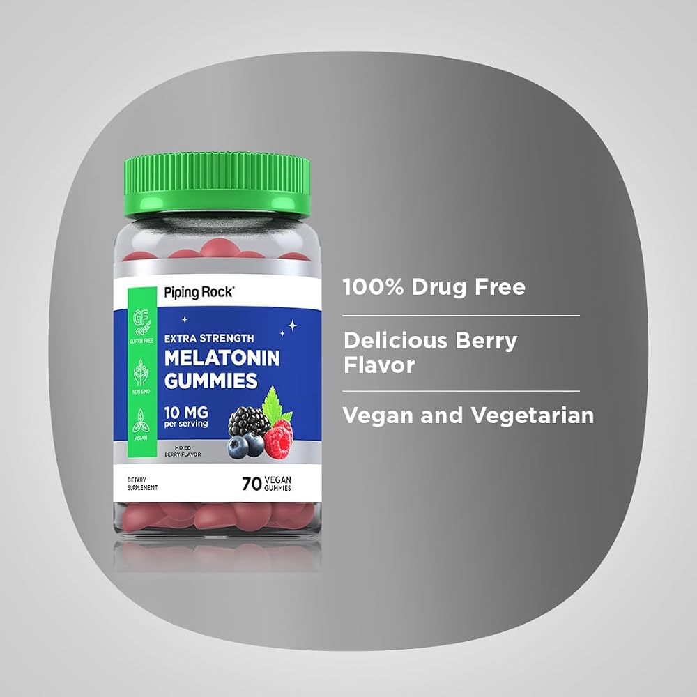 Piping Rock Melatonin Gummies 10mg - 70 Count - image 4