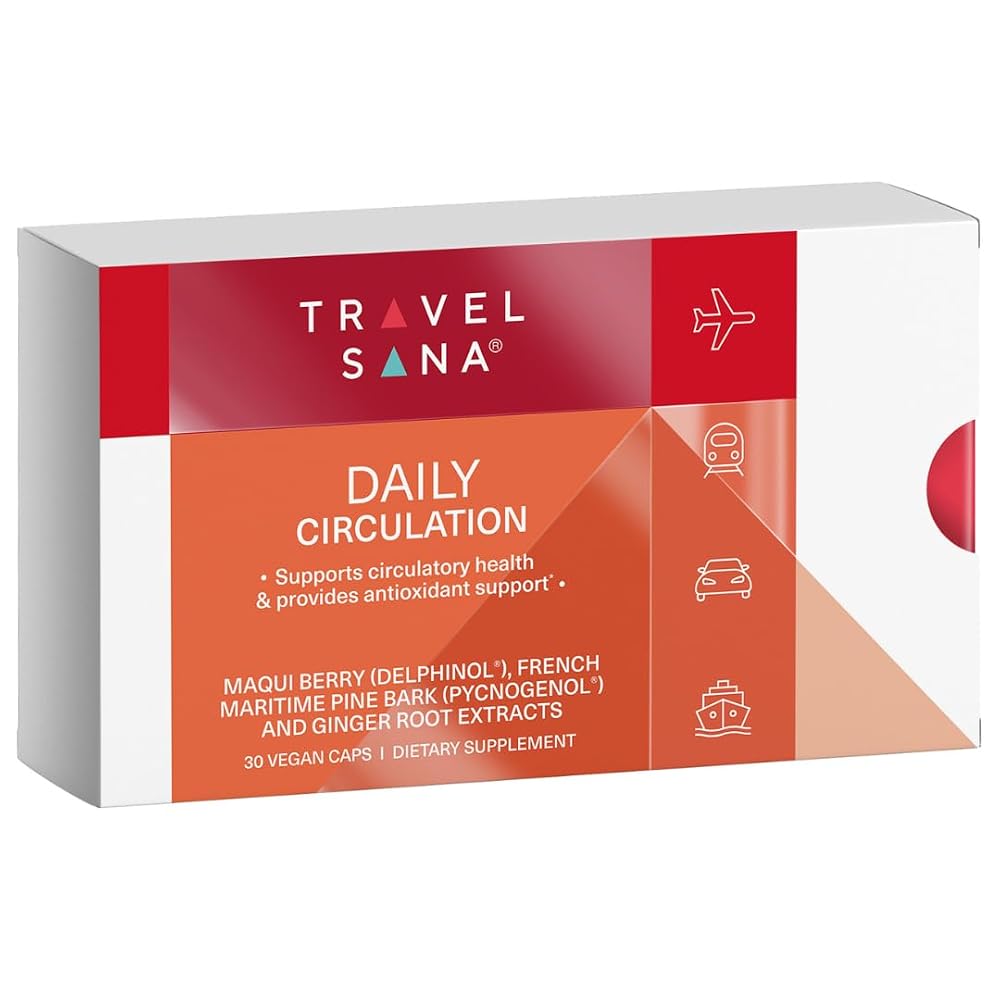 TRAVELSANA Daily Circulation Antioxidant Supplement - 30 Capsules