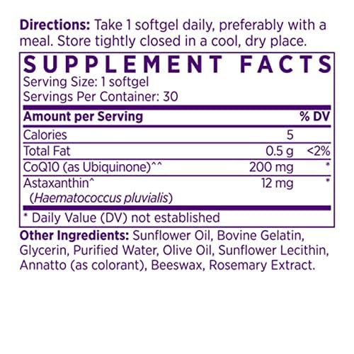 NAOMI Extra Strength Astaxanthin 12mg + CoQ10 200mg - 30 Softgels - image 2
