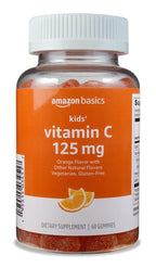 Amazon Basics Kids' Vitamin C 125mg Gummies, Orange Flavor - 60 Count