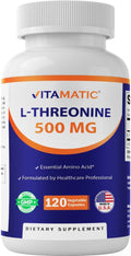 Vitamatic L-Threonine 500 mg - 120 Vegetarian Capsules