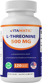 Vitamatic L-Threonine 500 mg - 120 Vegetarian Capsules