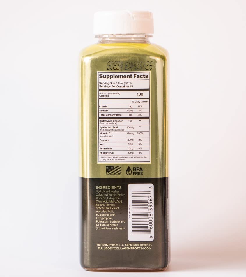 FULL BODY IMPACT Liquid Collagen Protein with Hyaluronic Acid - 15 Fl Oz - image 4