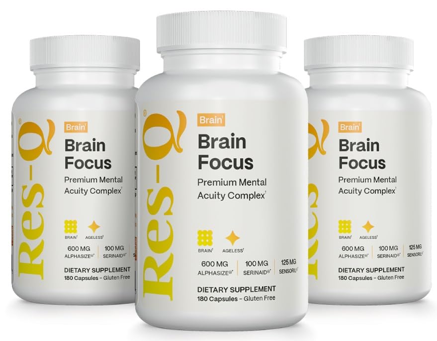Res-Q Brain Focus Supplement - 180 Capsules (Pack of 3)
