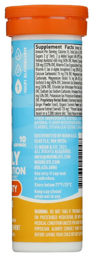 Nuun Immunity Orange Citrus Electrolyte Replacement - 1.9 oz - image 2