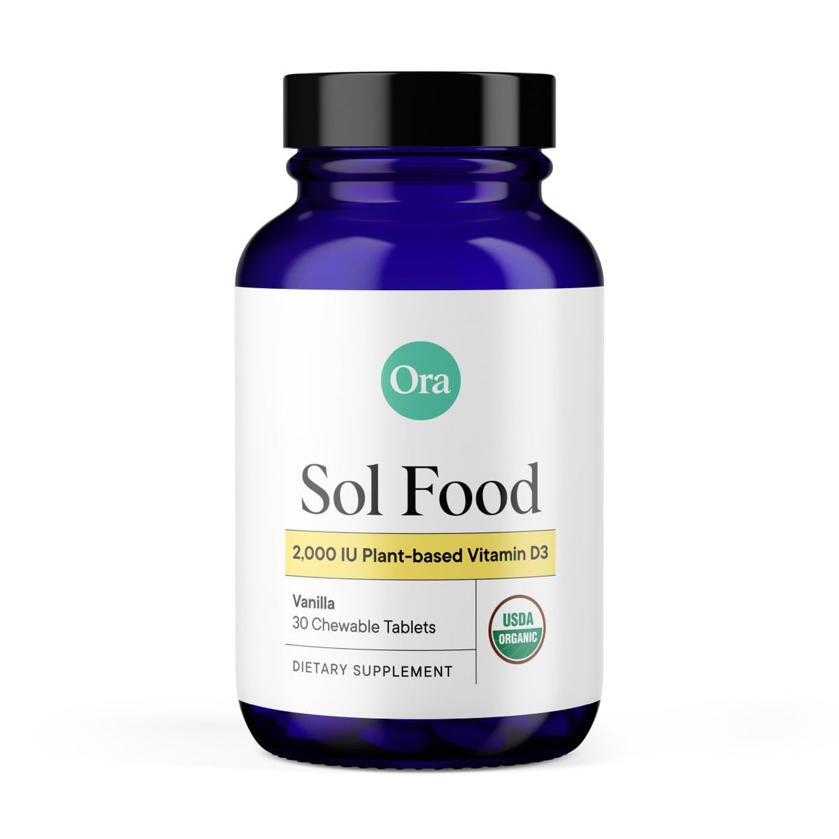 Ora Organic Vitamin D3 2000 IU Vegan Chewables - 30 Tablets