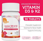 Zahler Junior Vitamin D3 + K2 Chewable Tablets for Kids - 90 Count - image 3