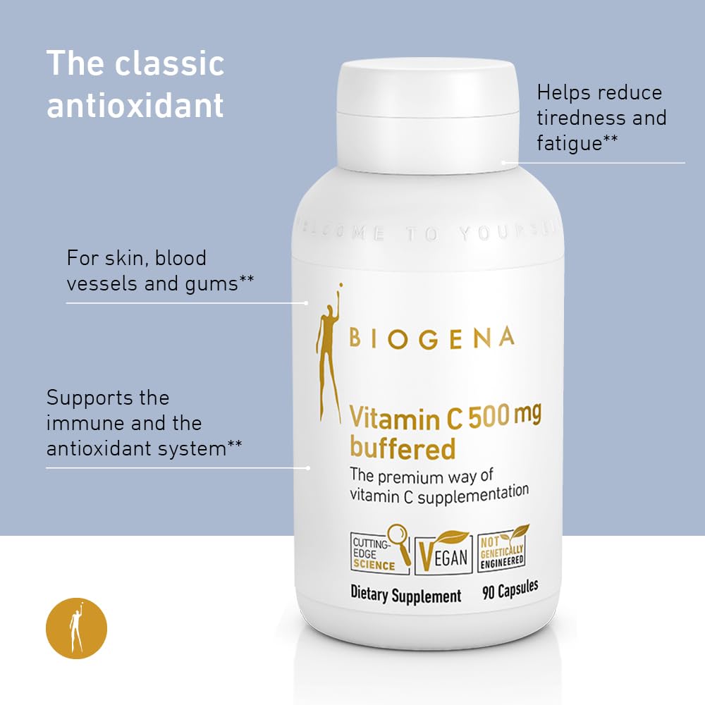 BIOGENA Vitamin C 500 mg Buffered Gold Capsules - 90 Capsules - image 5