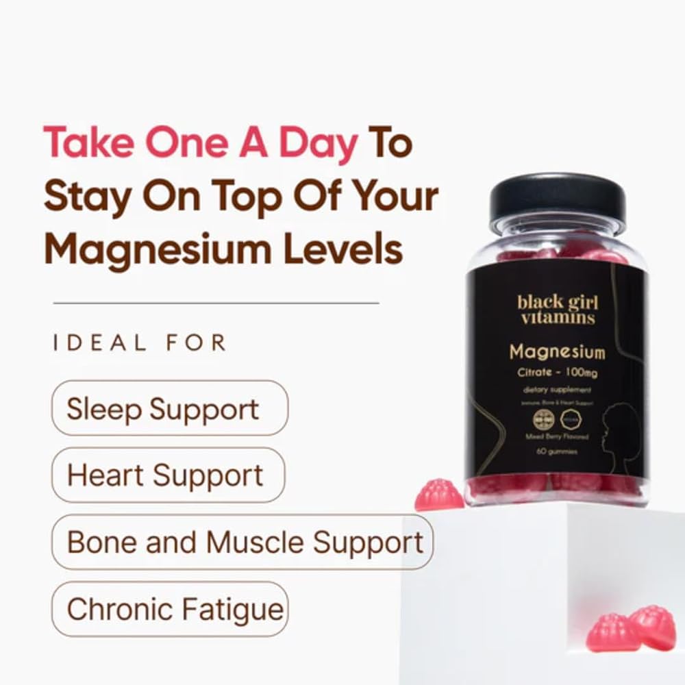 Black Girl Vitamins Magnesium Gummies for Sleep - 60 Count - image 4