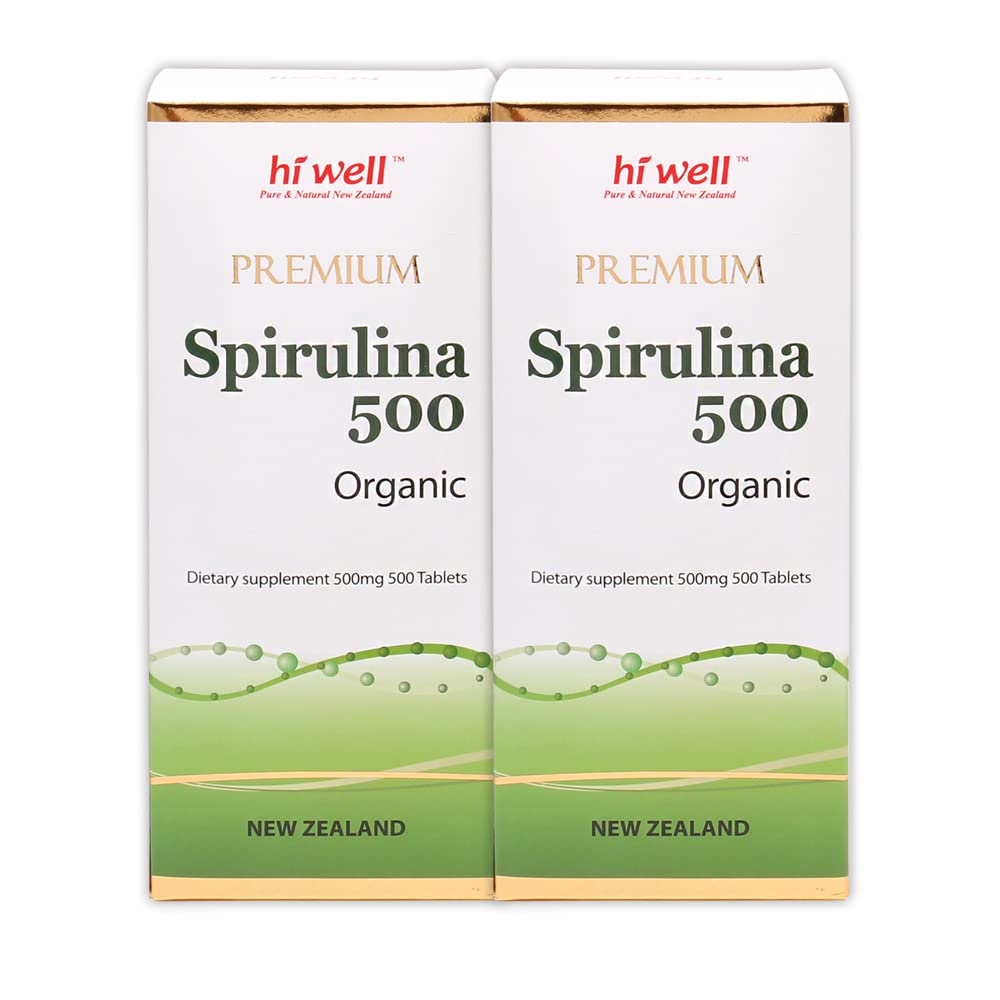 Hi Well Premium Spirulina 500mg Organic - 500 Tablets