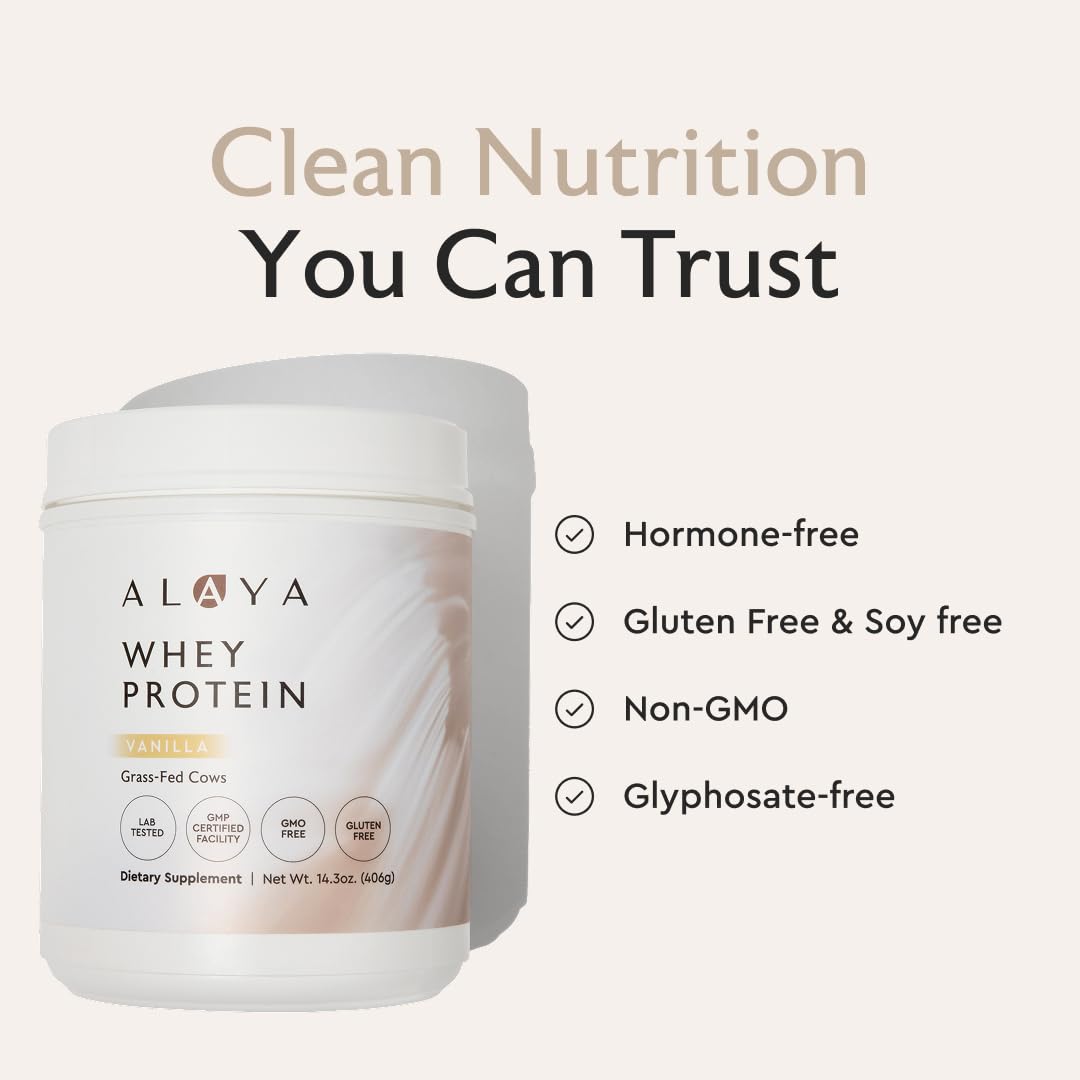 Alaya Naturals Grass Fed Whey Protein Powder Vanilla - 20g - 13.9 oz - image 5