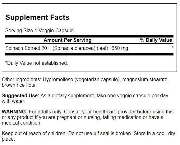 Swanson Spinach Leaf Extract - Herbal Supplement Promoting Overall