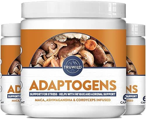 TruWild Adaptogens Vegan Capsule Supplement w/Ashwagandha + Maca