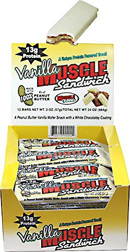 Muscle Foods Muscle Sandwich Vanilla Peanut Butter Protein Bar - 12 Bars