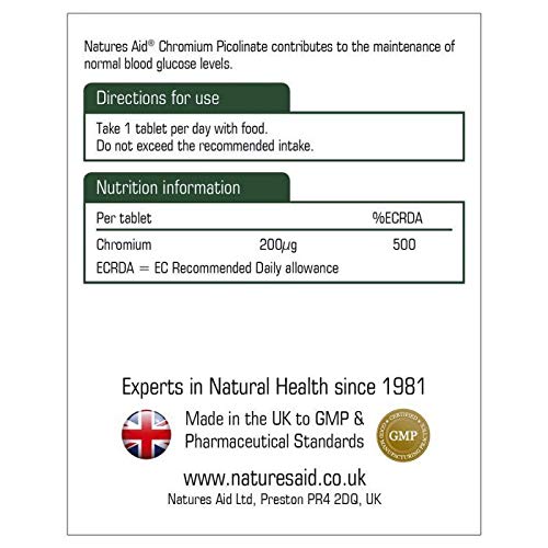 Natures Aid Chromium Picolinate 200 mcg - 90 Tablets - image 2