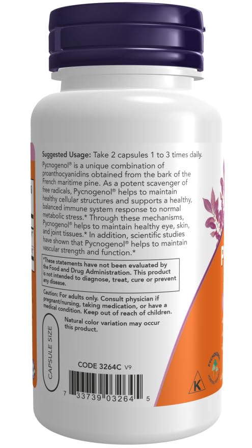 NOW Foods Pycnogenol 30 mg - 120 Capsules - image 4