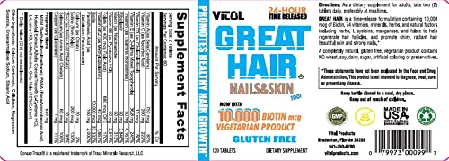 Vitol Great Hair Time Released Biotin 10,000 mcg - 120 Tablets - image 5