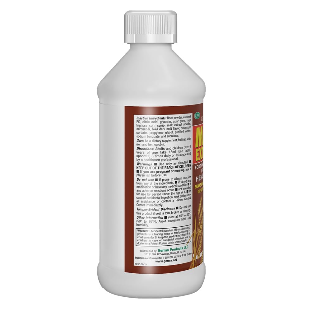 Germa Extracto de Malta Malt Extract with B-12 and Iron - 32 Fl Oz - image 3