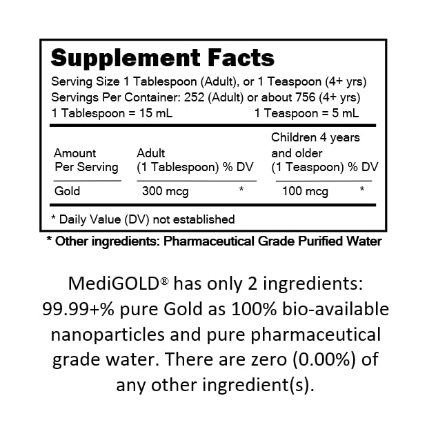 MediGOLD True Colloidal Gold AuNP Supplement - 128 Fl Oz - image 3