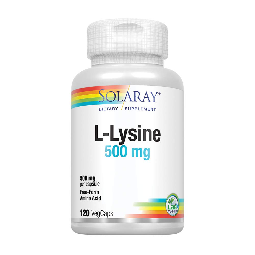 Solaray Free-Form L-Lysine 500mg - 240 Vegetarian Capsules