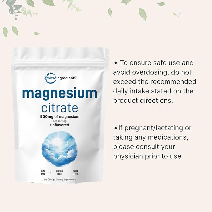 Micro Ingredients Magnesium Citrate Powder for Relaxation - 2 lbs - image 5
