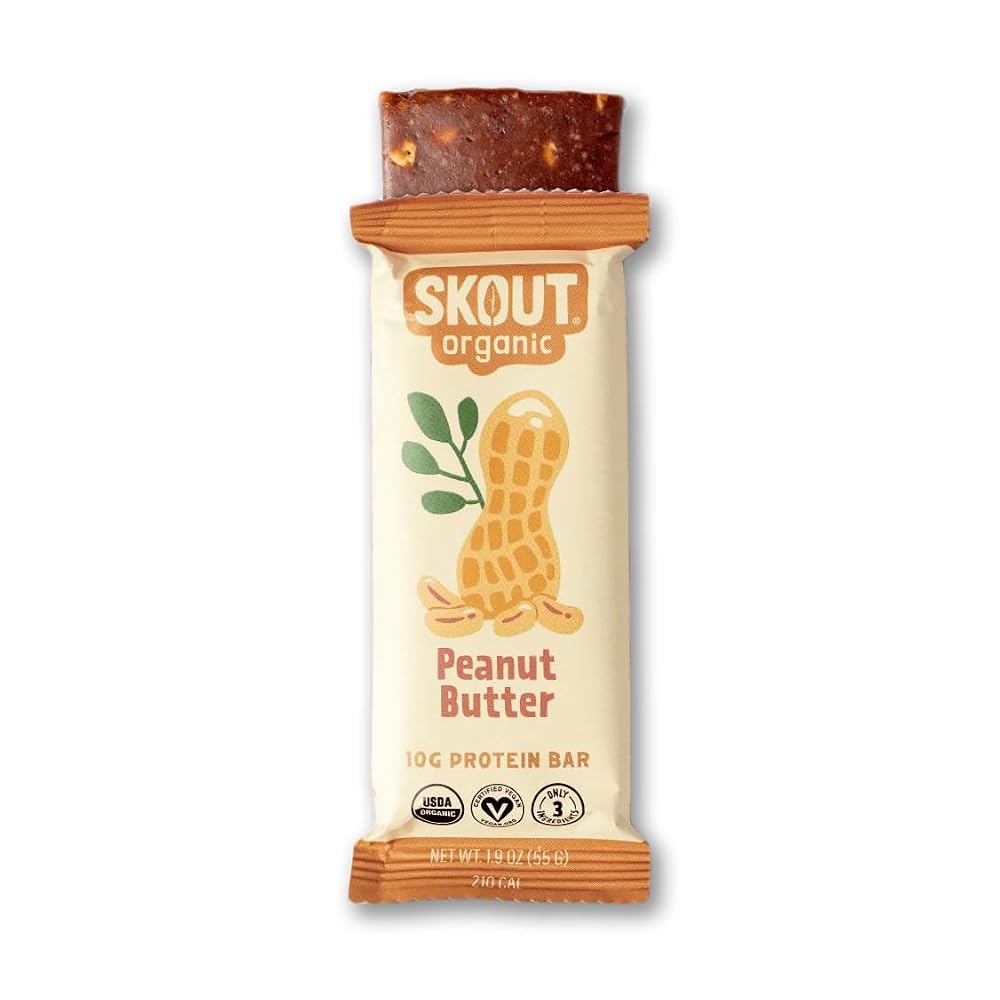 Skout Organic Peanut Butter Plant-Based Protein Bars - 12 Pack