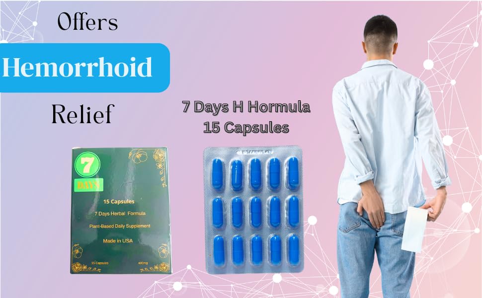Generic 7 Days 15 Capsules Herbal Hemorrhoid Detox Formula