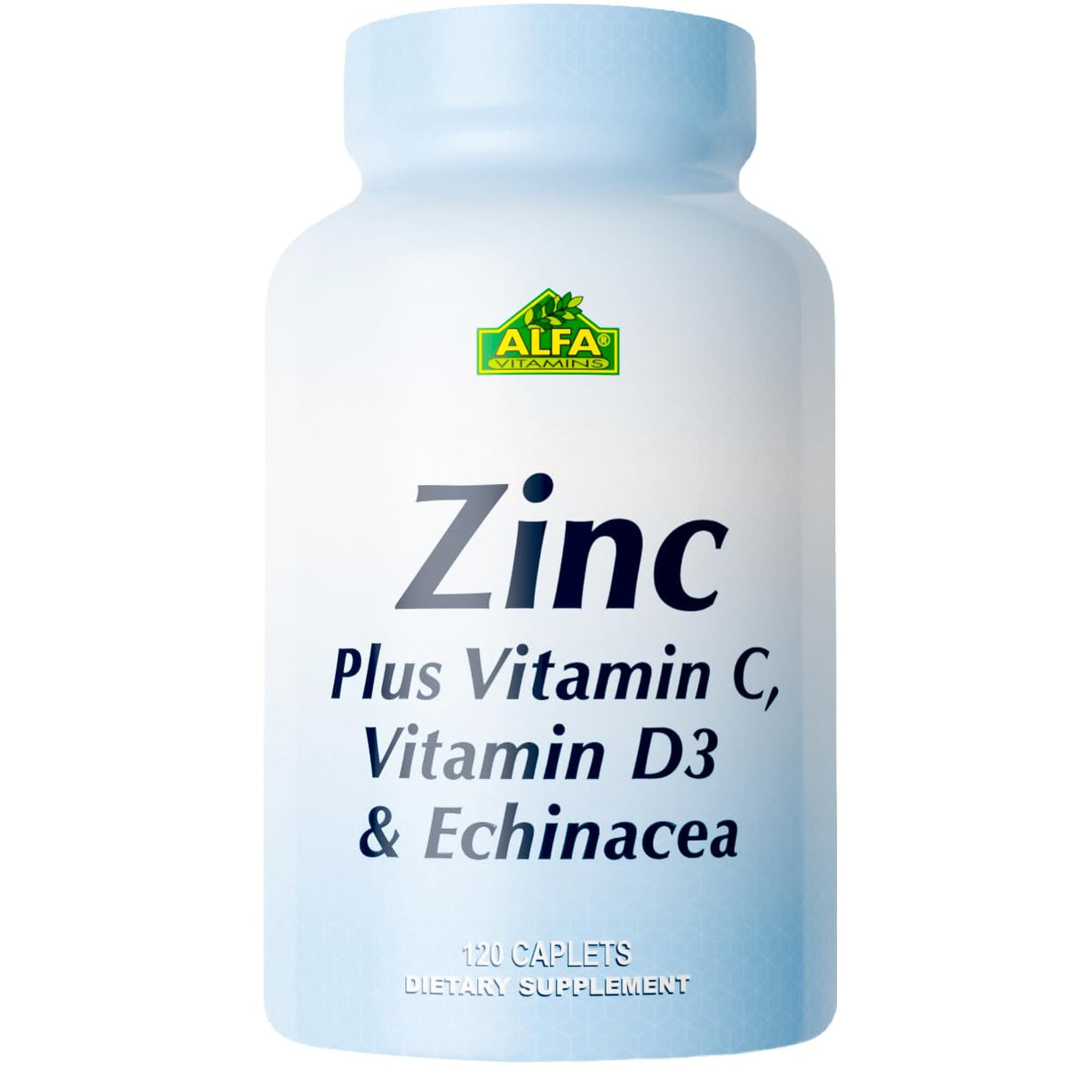 ALFA VITAMINS Zinc + Vitamin C D3 & Echinacea Immune Support - 120 Caplets