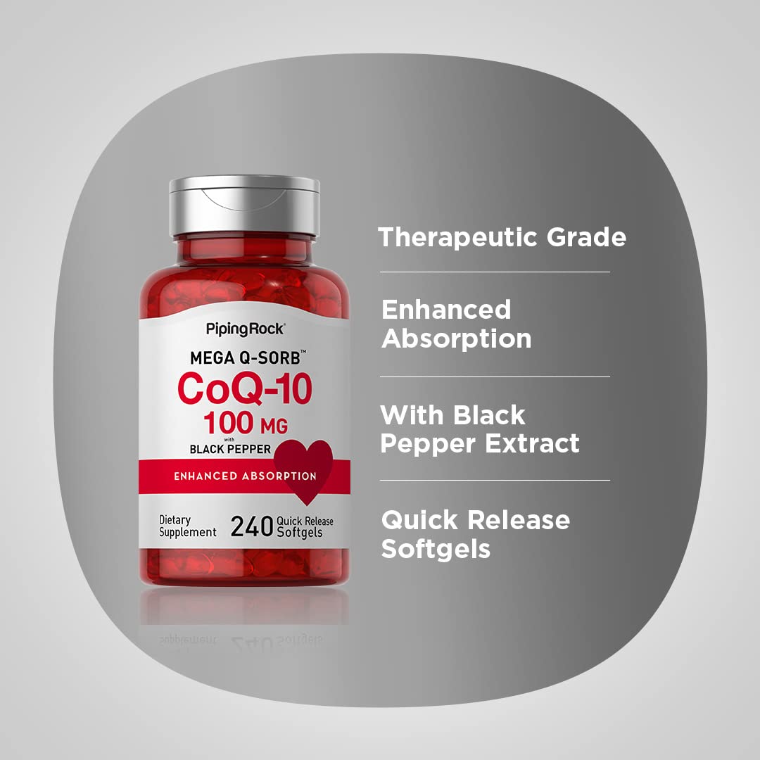 Piping Rock CoQ10 100mg - 240 Softgels - image 4