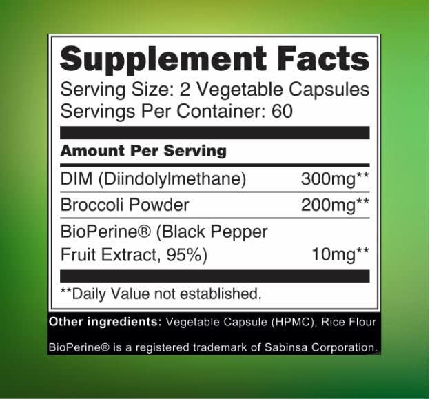 Blossom Nature DIM Supplement 300mg Hormone Balance - 120 Capsules - image 2