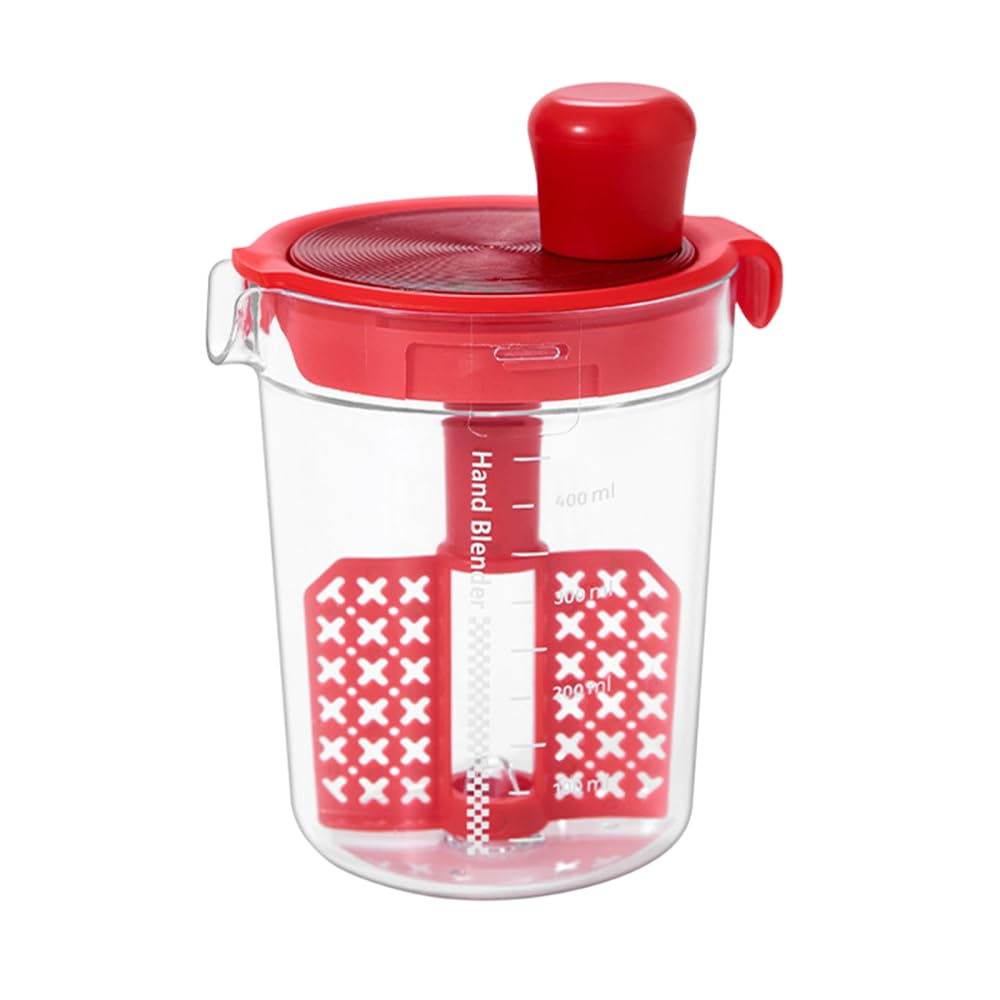MiOYOOW Salad Dressing Mixer Bottle 500ML with Strainer - Red