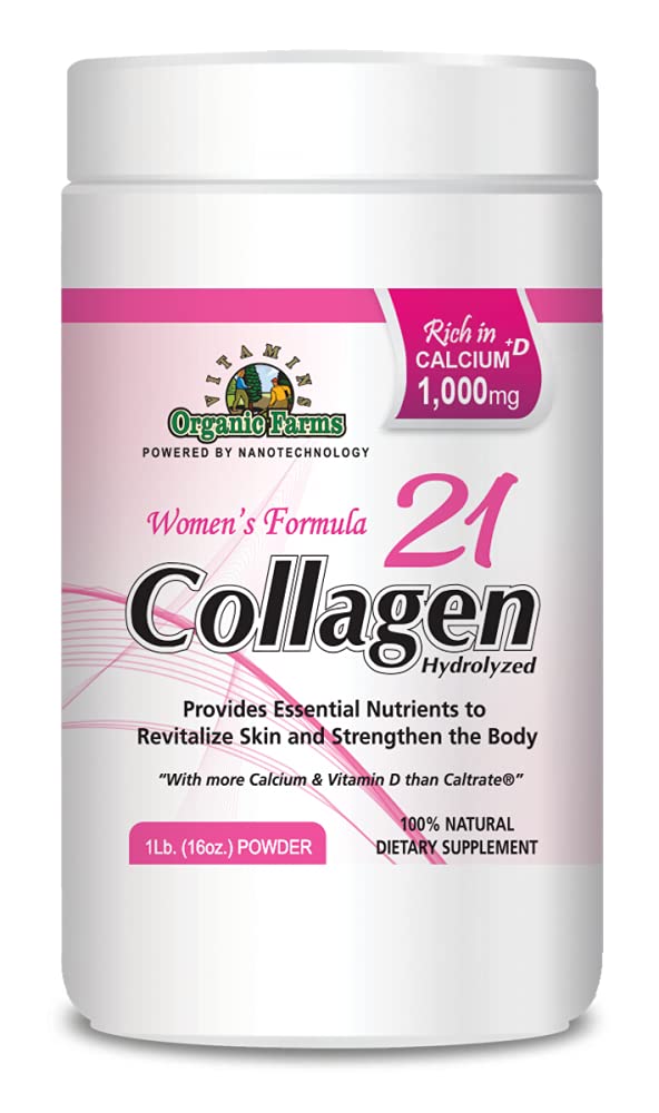 Organic Farms Vitamins Collagen 21 Hydrolyzed Powder - 16 oz
