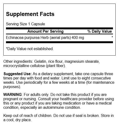 Swanson Echinacea 400 mg for Immune Support - 100 Capsules - image 2