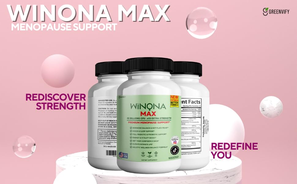 GREENVIFY Winona Max Menopause Support Supplement - 270 Capsules - image 3
