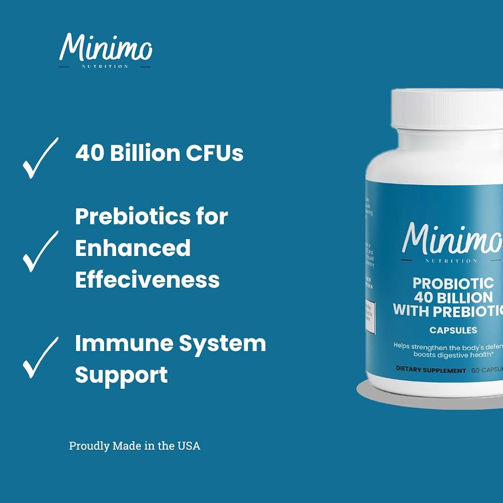 Minimo Nutrition Probiotic 40 Billion with Prebiotics - 60 Capsules - image 2