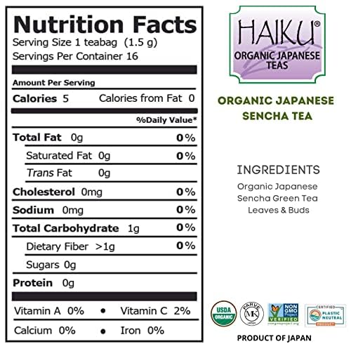 Haiku Organic Sencha Green Tea - 16 Teabags - image 7