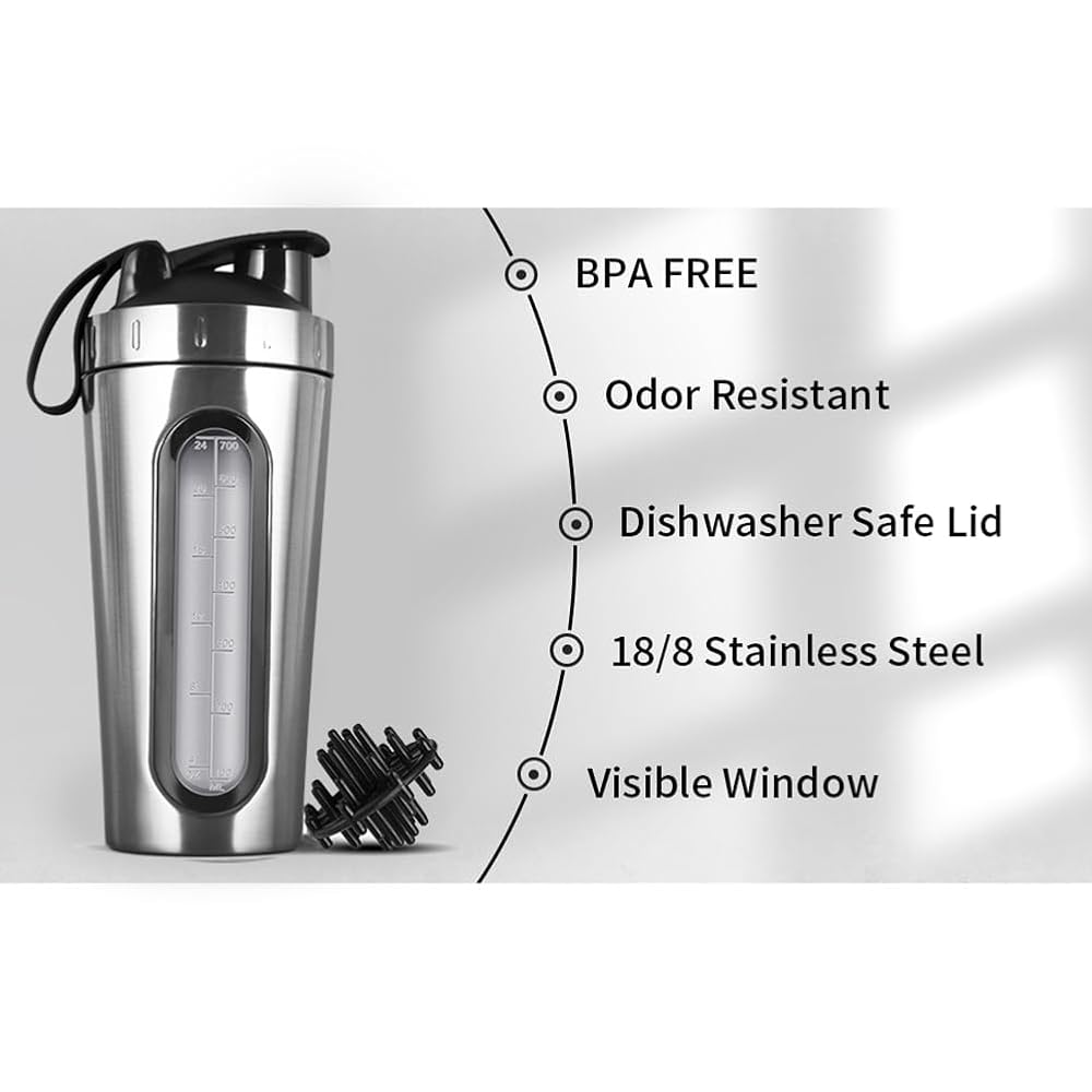 Yarzkrg Stainless Steel Protein Shaker Bottle - 700ml - image 5