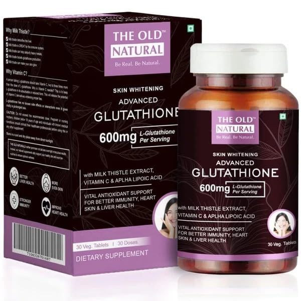 The Old Natural Glutathione 600mg Antioxidant Support - 60 Tablets