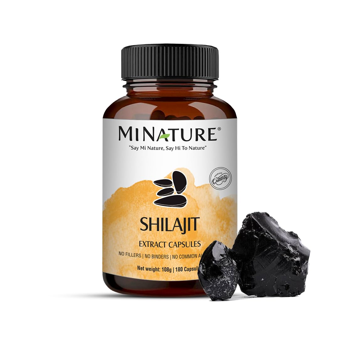 minature mi Nature Shilajit Extract 1000 mg Vegetarian Capsules - 180 Count