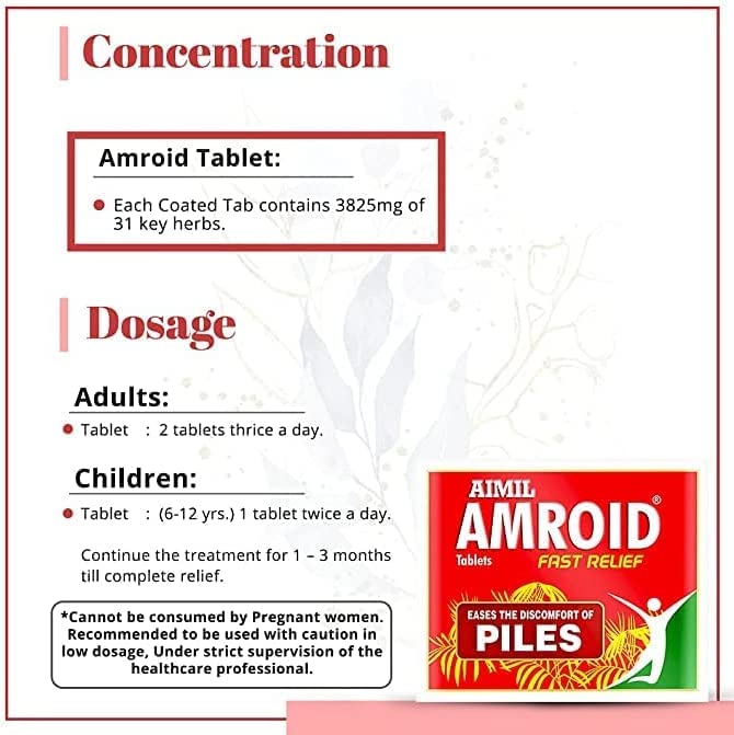 QRA Aimil Amroid Ayurveda Tablets Poly Herbs - 30 Tablets - image 4