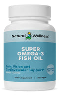 Natural Wellness Super Omega-3 Fish Oil 600mg EPA 400mg DHA - 60 Softgels