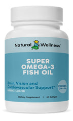 Natural Wellness Super Omega-3 Fish Oil 600mg EPA 400mg DHA - 60 Softgels
