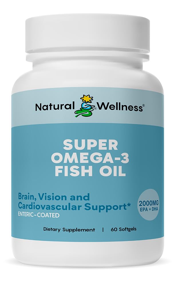 Natural Wellness Super Omega-3 Fish Oil 600mg EPA 400mg DHA - 60 Softgels