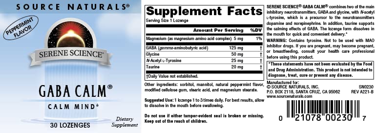 Source Naturals GABA Calm Mind Lozenges - 30 Count - image 4