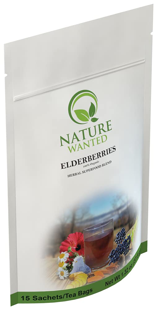 Nature Wanted Elderberry Herbal Superfood Blend Tea - 15 Tea Bags - image 2