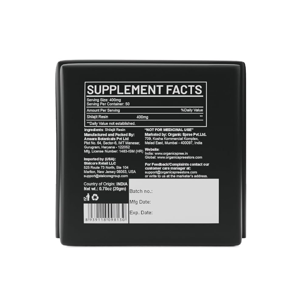 ORGANIC SPREE Himalayan Shilajit Resin 20gm (0.70oz) Himalayan Resin