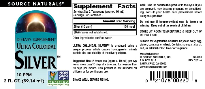 Source Naturals Ultra Colloidal Silver 10 ppm - 2 fl oz - image 5