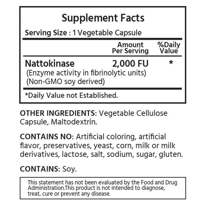 ML Naturals Nattokinase 2000 120 Vegetarian Capsules