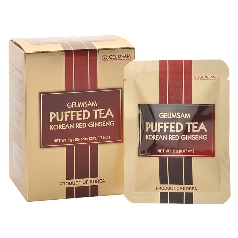 GEUMSAM Puffed Korean Red Ginseng Tea - 10 Tea-Bags