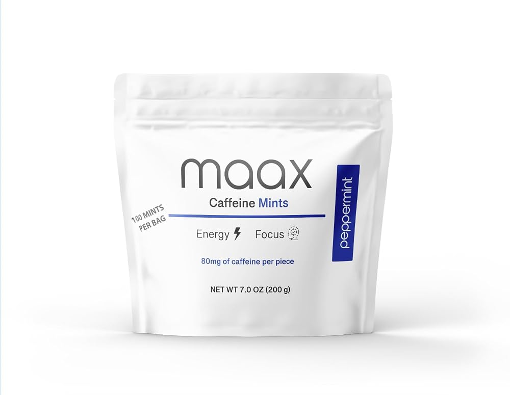 Maax Caffeine Energy Mints Peppermint - 100 Pieces
